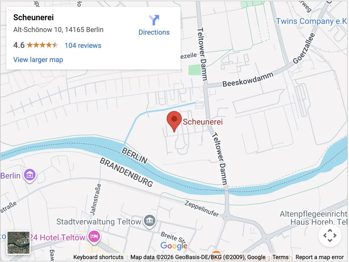 Scheunerei Standort auf Google Maps